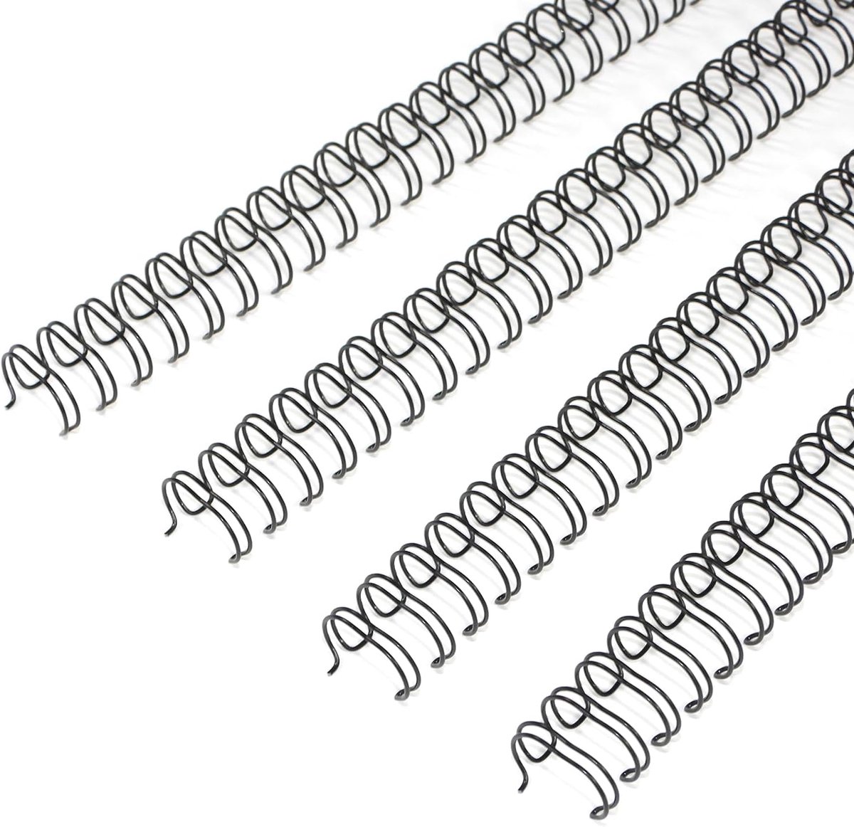 Draadbindende stekels, 11,1 mm, 34 lussen, 3:1 steek, 60 vel bindcapaciteit, A4, zwart, 100 stuk