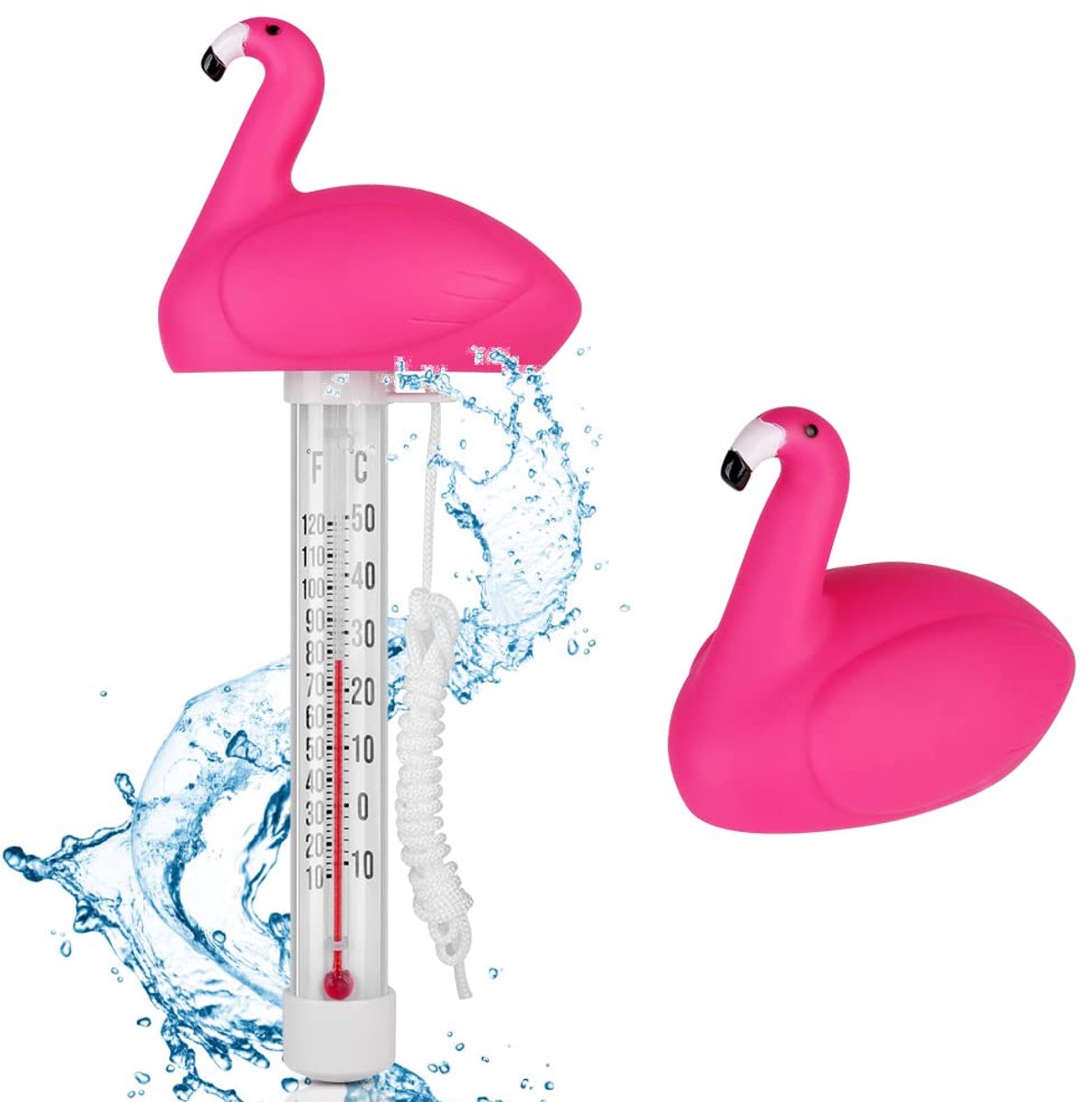 Drijvende Zwembadthermometer, Watertemperatuurthermometer, Drijvende Waterthermometer, Drijvende Zwembadthermometer, Schattig Voor Zwembad, Tubs, Visvijvers En Babyzwembad (Roze Zwaan)