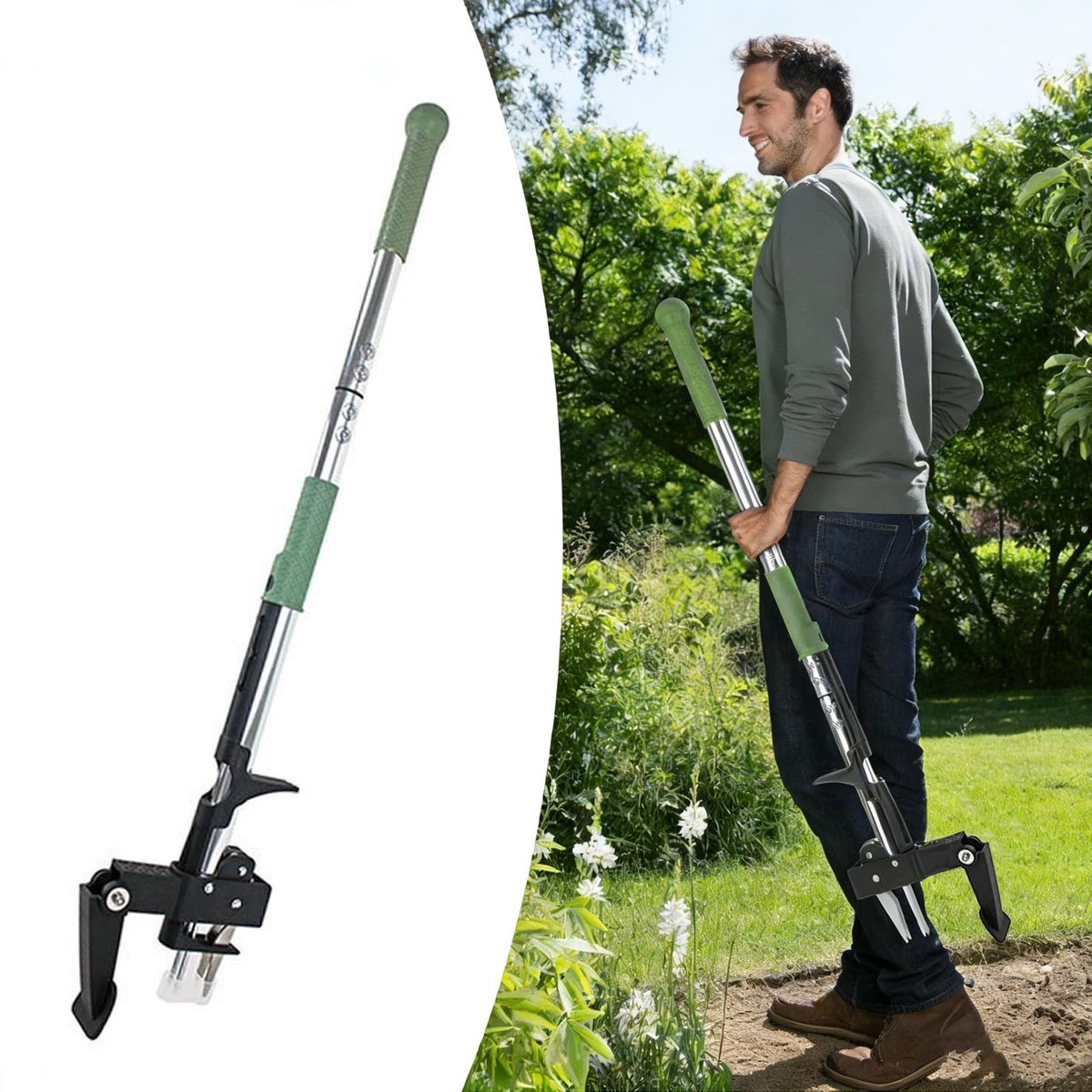 Omgoods - Ergonomische Staande Onkruidtrekker met Lange Steel