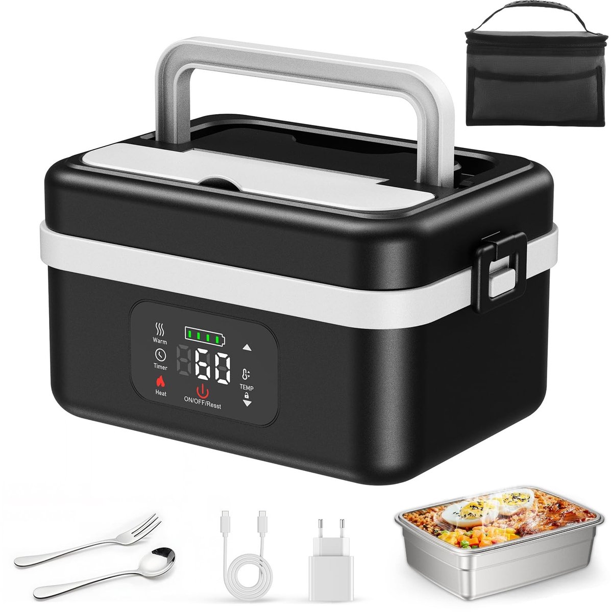 Omgoods - Draadloze Elektrische Lunchbox met Automatische Verwarming en Accu