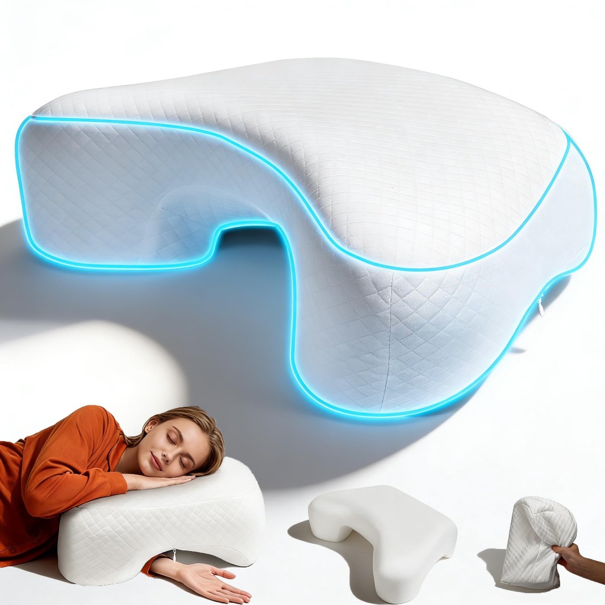 Omgoods - Ergonomisch Slaapkussen met Armopening - Ondersteuning voor Nek en Schouders