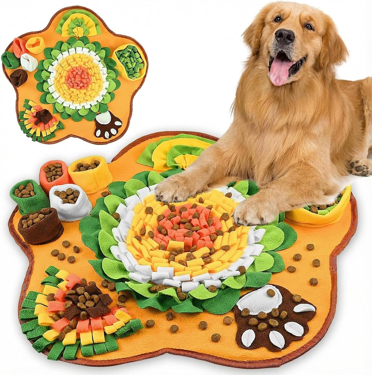 Grote Snuffelmat voor Honden, Licking Mat voor Langzaam Voeden, Stimuleert Natuurlijk Zoekgedrag en Vermindert Stress
