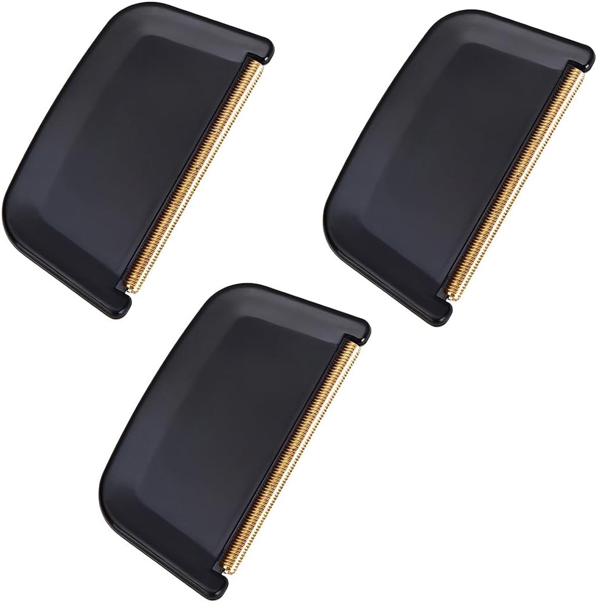 3 stuks wolkam, pluishendel, handmatige pluisscheerapparaat, draagbare pillenverwijderaar voor kleding, wol, kasjmier en andere stoffen, kleding, matrassen (zwart, 4 x 7,5 cm)