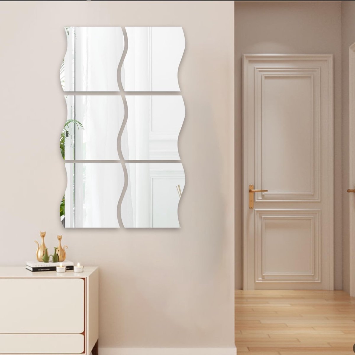Omgoods - Wavy Mirror Stickers - Zelfklevende Spiegels voor Wanddecoratie