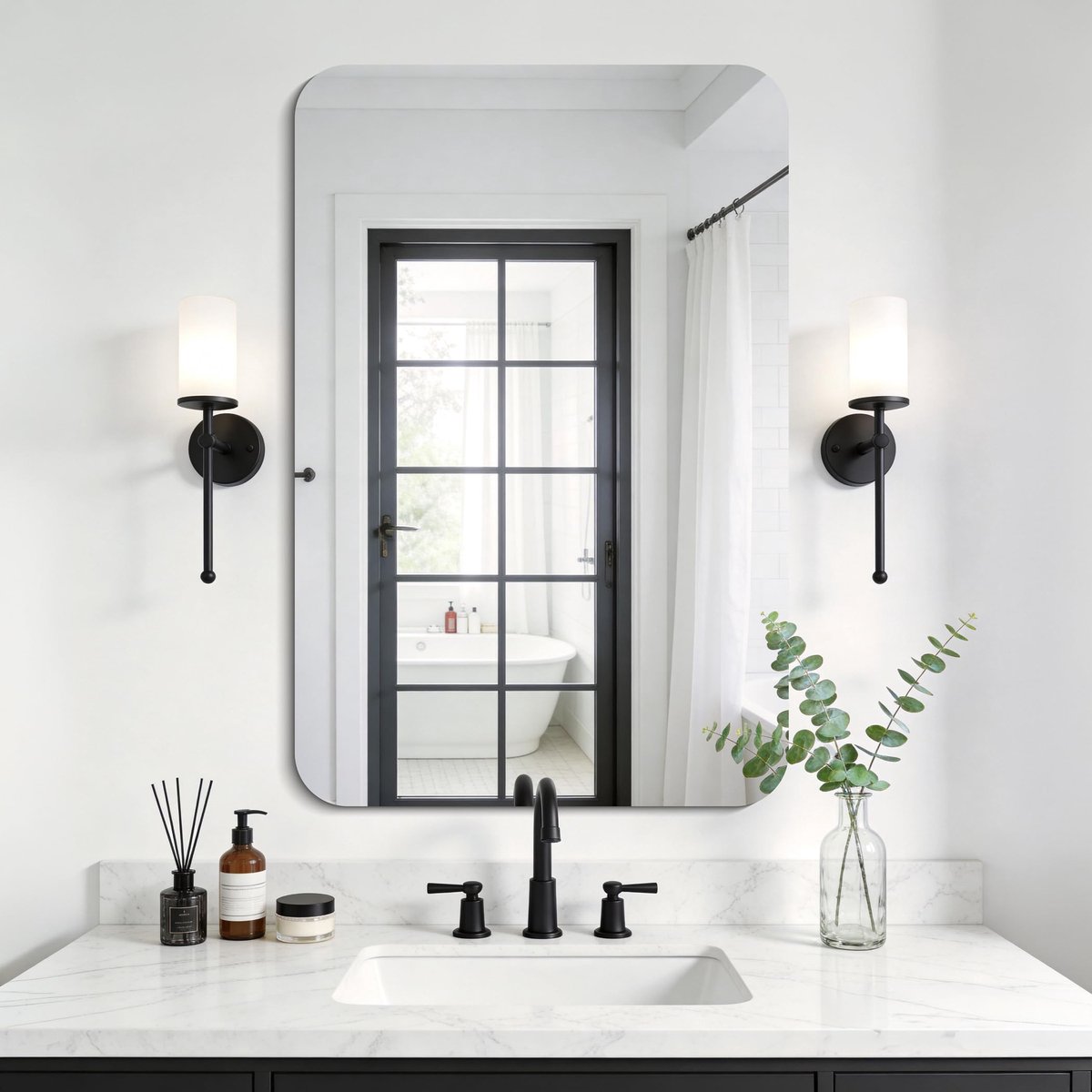 Omgoods - Frameless Rectangular Bathroom Mirror - 60 x 90 cm Shatterproof Glass