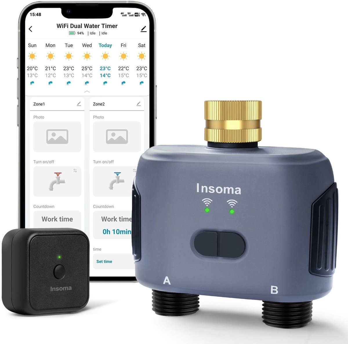Omgoods - WiFi Water Timer voor Tuinslang - Slimme Besproeiingscontroller met App