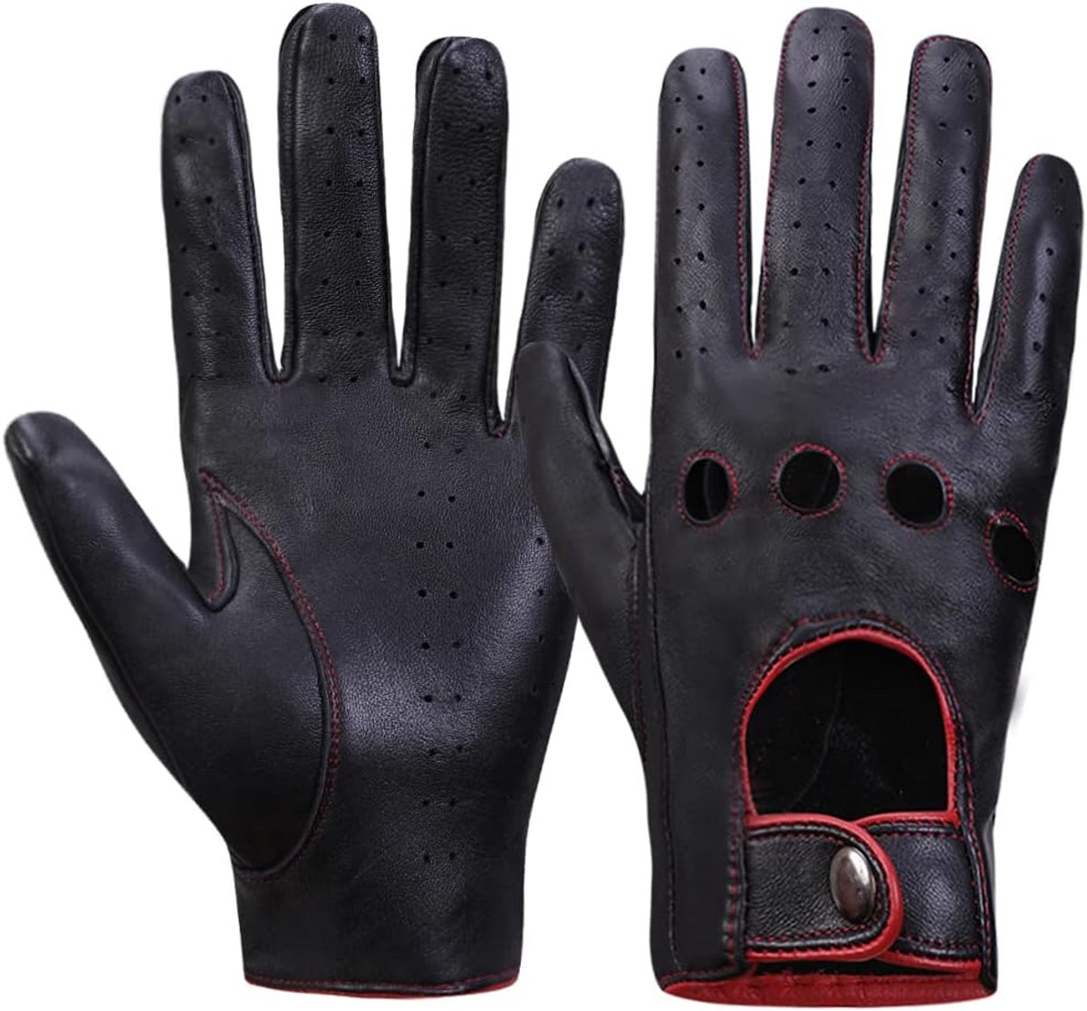 Handschoenen van leer met touchscreen, ongevoerd - - Medium