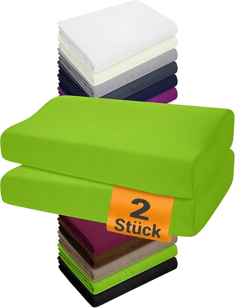 npluseins Set van 2 kussenslopen voor gezondheidskussen maat S - hoeslakens 1450.2049, 30-35 x 45-50 cm, appelgroen