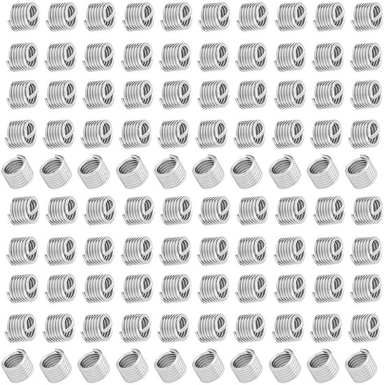 Kit 6Mm 304 RVS 100 Stuks 304 RVS Schroef Draad Mouw Draad Reparatie Insert Assortiment Kit M6X1.0X1.5D — afbeelding 2