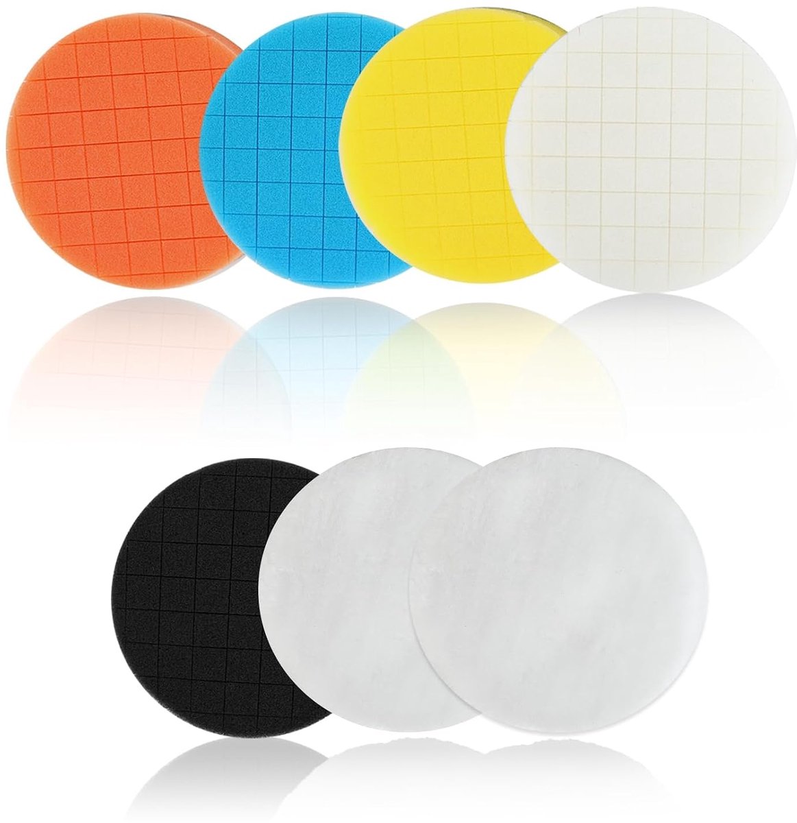 7 stuks, 125 mm, autopolijstspons met microvezel en schuim, verschillende hardheidsgraden, voor excentrische polijstmachine, accuschroevendraaier en slijpmachine