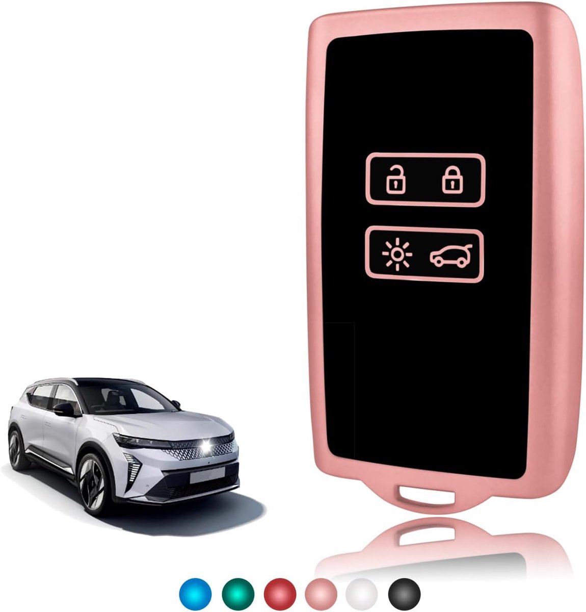 Sleutelhoes TPU Glanzend, Autosleutelhoes Sleutel Cover Geschikt voor Renault Scenic 4 Megane 4 Clio 5 Espace 5 Kadjar Captur Arkana Austral Zoe Dacia Duster Sandero Stepway