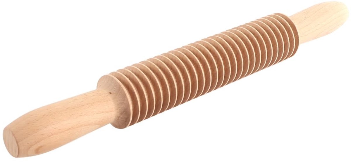 Omgoods - Houten Deegroller en Snijder - Ergonomische Deegroller van 32,9 cm