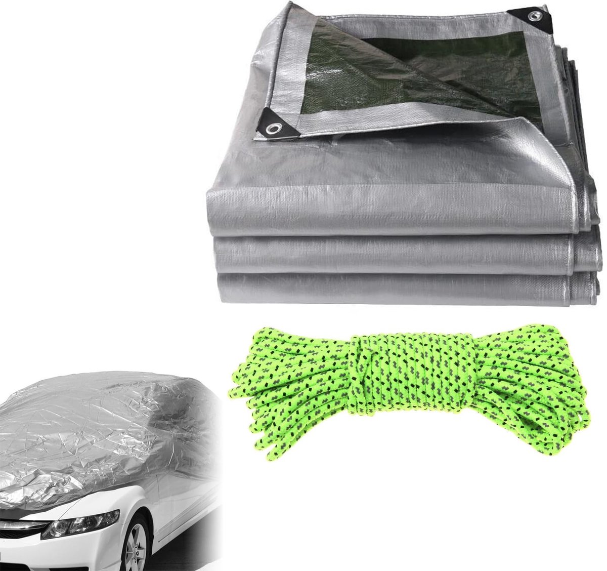 Omgoods - Waterdicht Dekzeil 3 x 3 m met Metalen Ogen voor Tuin en Vrachtwagen