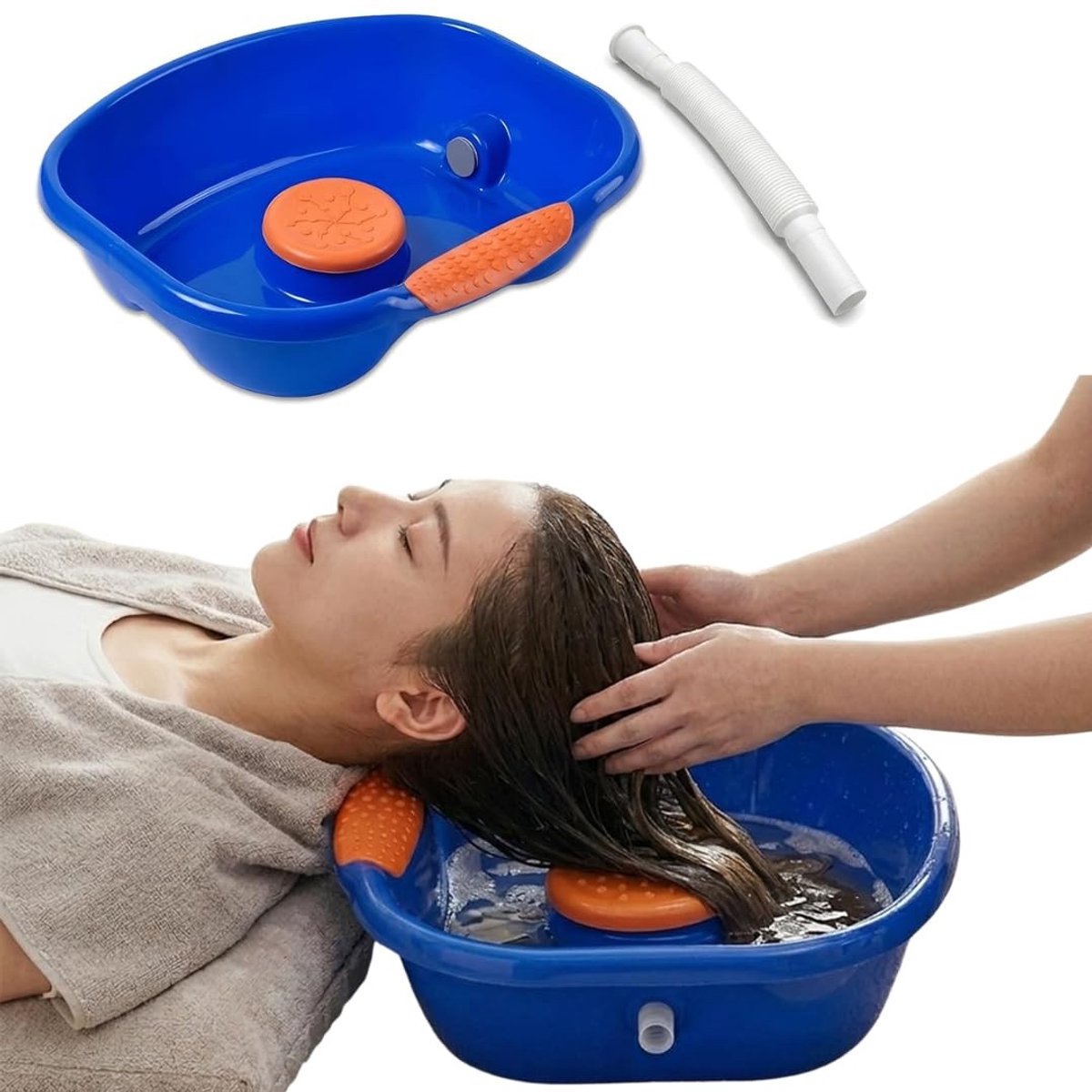 Omgoods - Draagbare Haar Wastafel - Ergonomische Shampoo Kom voor Ouderen en Gehandicapten