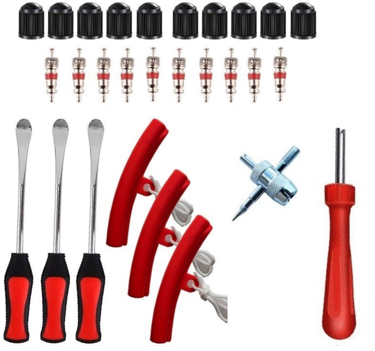 Omgoods - 28 Stuks Bandenlichters Combinatie met Velgbeschermers en Bandenventieldoppen