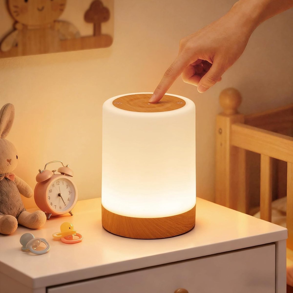 Dimbare Nachtlamp voor Kinderen met 256 Kleuren en 4 Modi, Oplaadbare USB Lamp met Timer en Haak, Ideaal als Verpleeglamp voor Baby's en Peuters