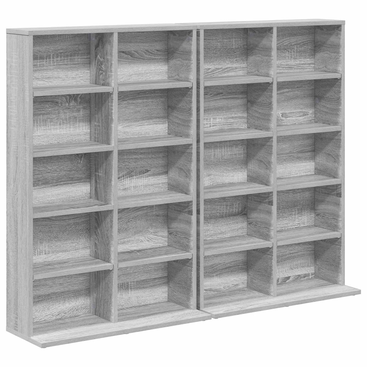 vidaXL CD - Kast - 2 - st - Grijs - Sonoma - 65 - x - 23,5 - x - 97,5 - cm - Bewerkt - hout Grijs sonoma