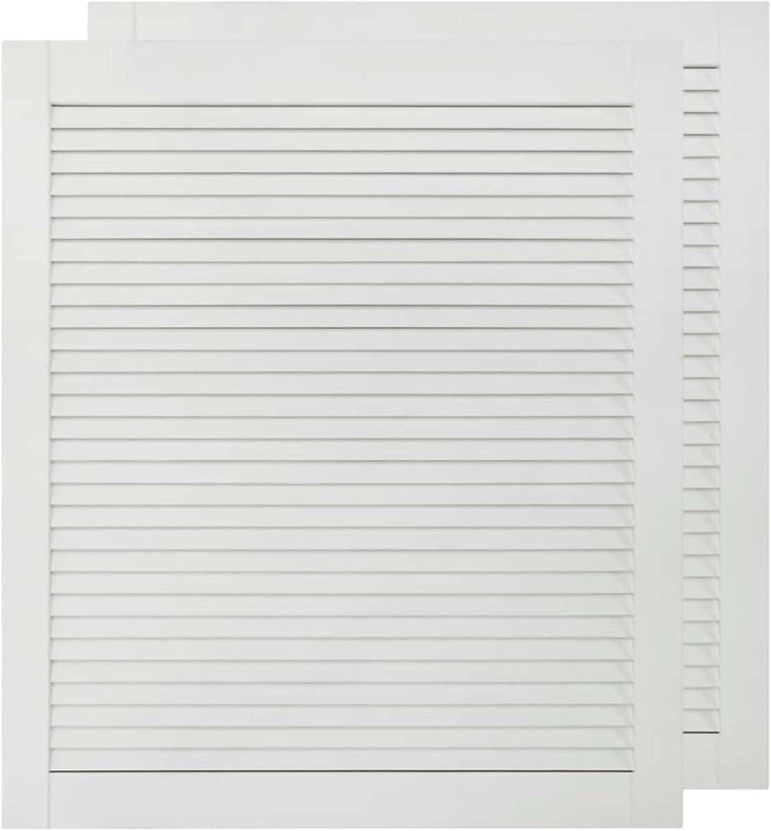 Houten Lamellen Deuren - Kastdeuren - Interieur Decoratie - Open Lamellen Structuur - 69 x 59.5 cm - Wit