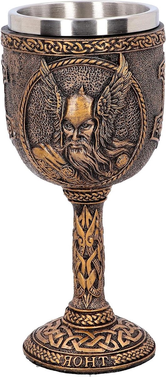 Thor Kelk - Beker Goden - Themafeest Vieren - Met RVS Binnenzijde - 17 cm - Brons