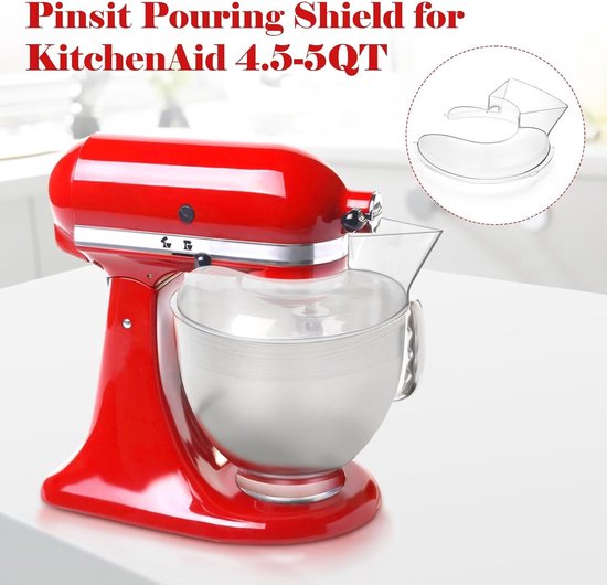 Spatbescherming voor 4.5-5QT Tilt-Head Keukenmixers - Vastklikdeksel voor RVS Kom, Vaatwasserbestendig (Doorzichtig) van Merkloos — afbeelding 3