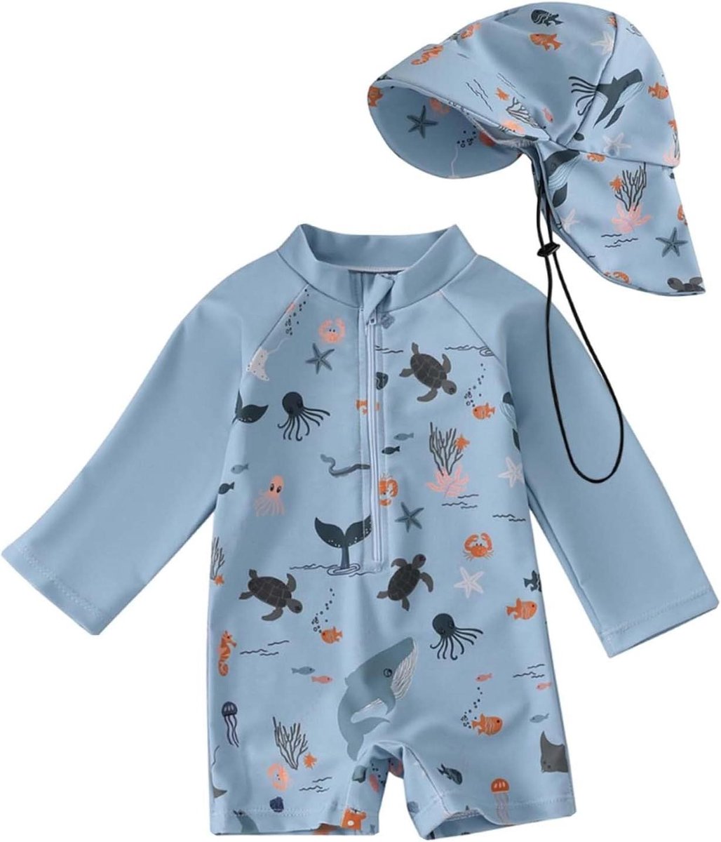Rash Guard Babyjongen - Zwemshirt Zonpak - Bescherming Tegen Zon - Lange Mouwen - 23 x 18 x 3 cm
