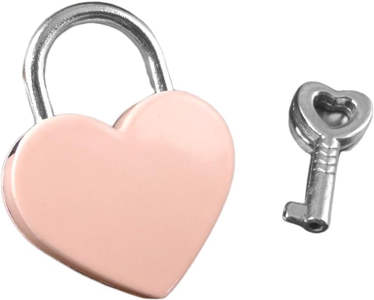 1 stuks liefdesslot in hartvorm met sleutel, mini-hangslot