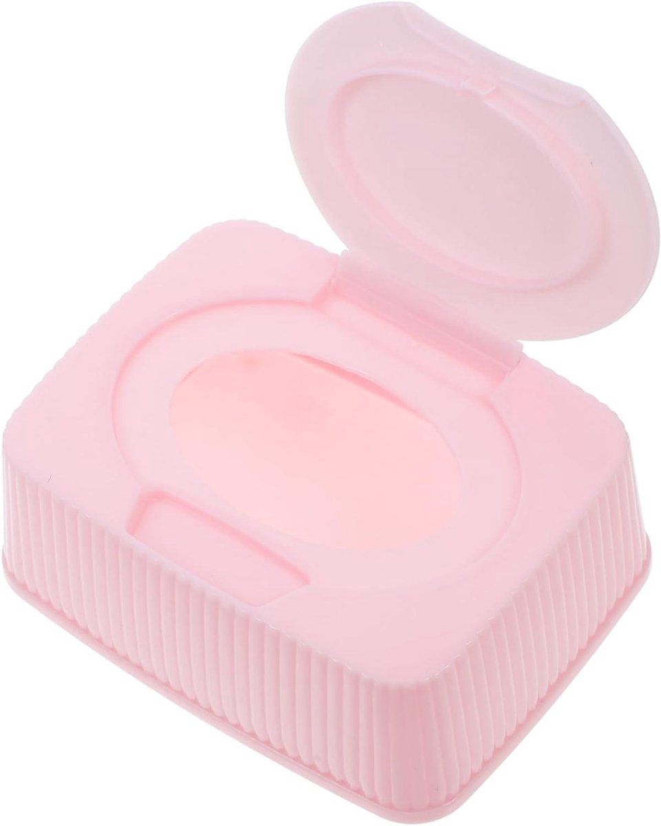 Babydoekjes Dispenser - Doekjeshouder Doekjesdoos - Hygiënisch Opbergen - Stofdicht Flip-Cover - 13.10 x 10.20 x 4.70 cm - Roze