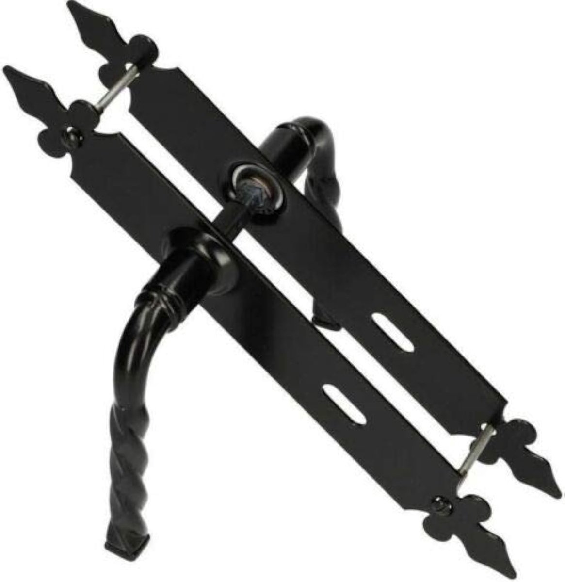 Deurklink 72 mm Pz/Bb/Wc Krukgarnituur Decoratief Zwart Universeel