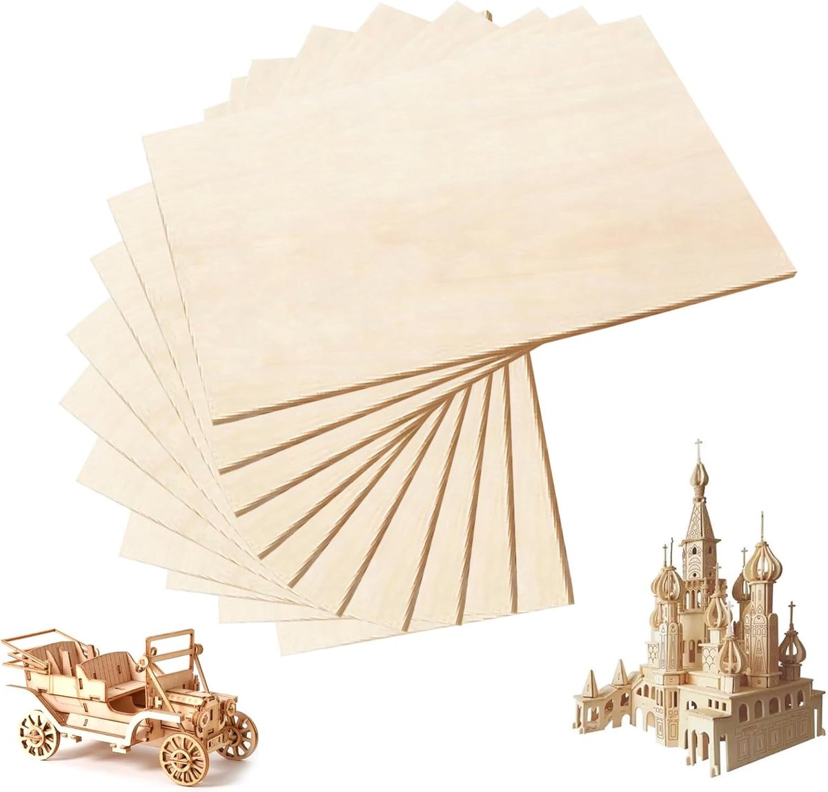 10 Stuks A4 Multiplexplaten 3mm, 30 x 21 cm Houten Platen voor