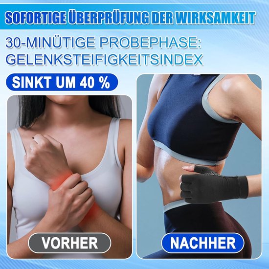 Compressiehandschoenen voor vrouwen en mannen, artrose handschoenen tegen pijn, zwelling, carpaal tunnelsyndroom, stijlvolle compressie bij oedeem en peesontstekingen, XL — afbeelding 5