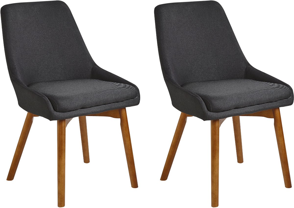 MELFORT - Eetkamerstoel - Zwart - Polyester