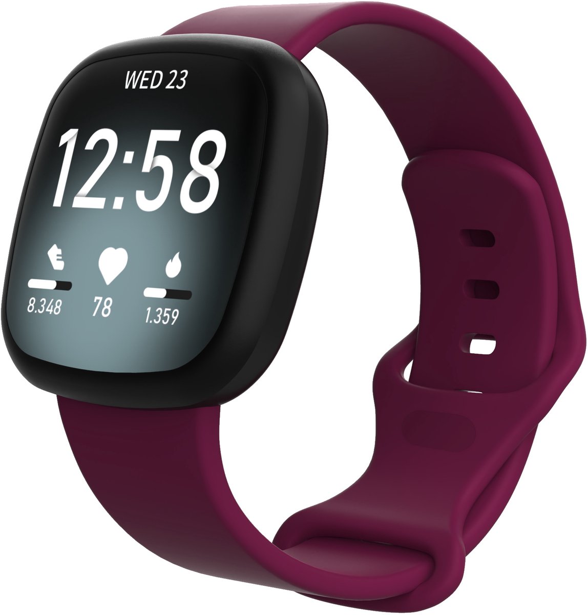 Fitbit Versa 3/Fitbit Sense armband siliconen Bordeaux (S)