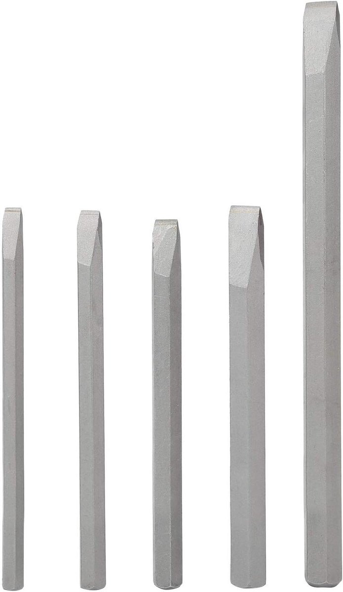 Beitelset 5-delig - Metaal en hout - Steen en hout bewerken - Gelegeerd staal - 50-230mm lengte - Metaalkleur