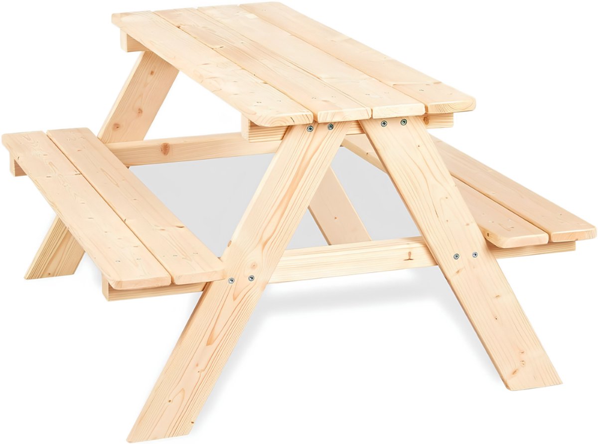 NIVA® Picknicktafel - Picknicktafel Kinderen - Picknicktafel Kind - Bruin - 90cm x 79cm x 50cm