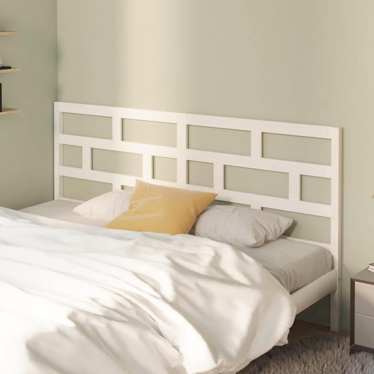 Hoofdbord voor bed - Hoofdeinde massief hout - Slaapkamer inrichten - Rustieke look - 206 x 4 x 100 cm