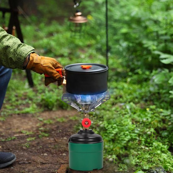 draagbaar gasfornuis voor buiten, campinggasfornuis, enkele brander, geschikt voor outdoor-activiteiten, kamperen en wandelingen van Draagbaar — afbeelding 2