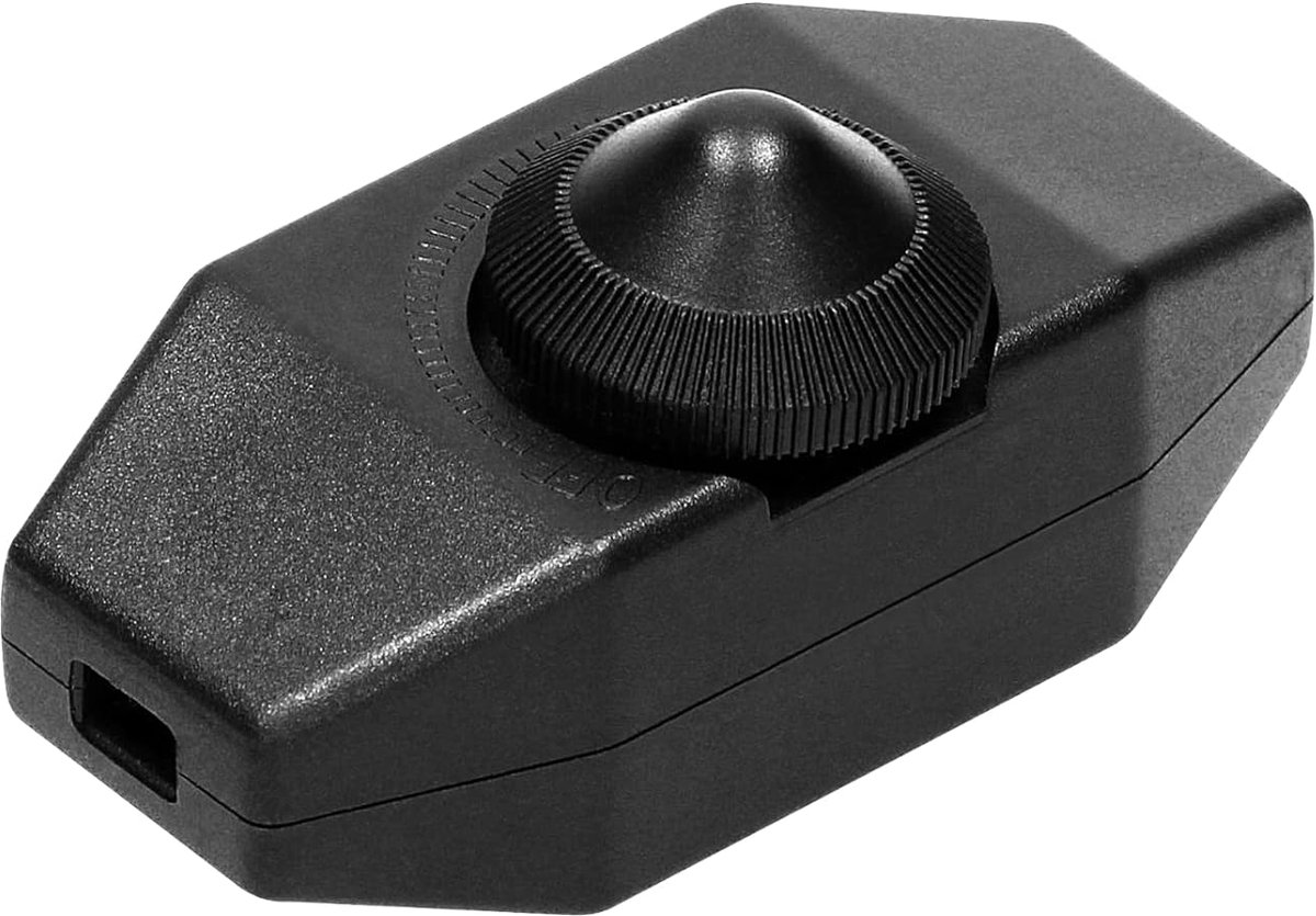 Dimmer 80 W met kabel - traploos instelbaar - zwart - ideaal voor verlichting - ShopVlot