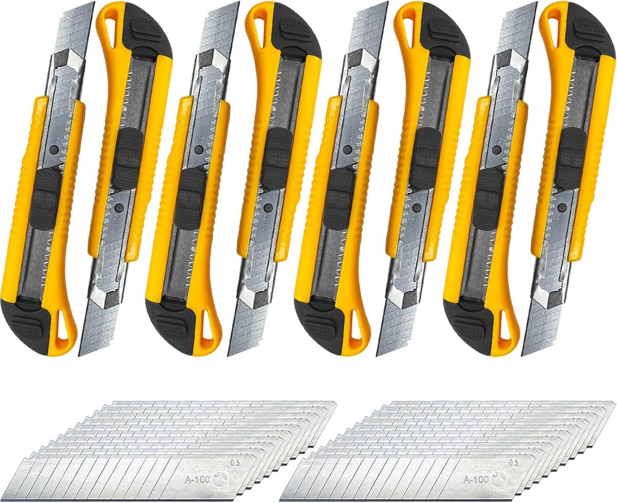 Snijders set van 8 - 18 mm met reservemes - vervangbaar lemmet - antislip handgreep voor handwerk - ShopVlot