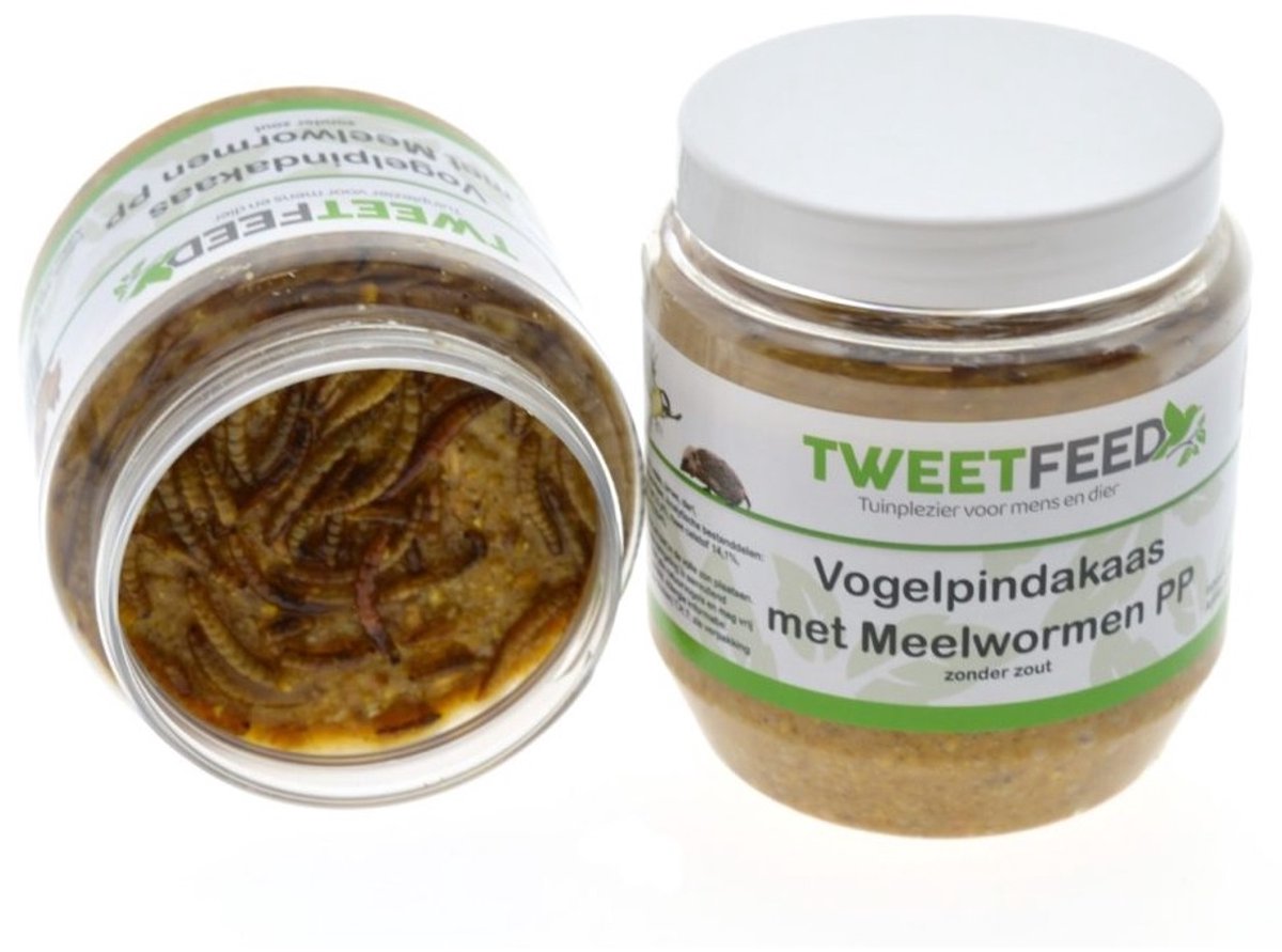 Tweetfeed Vogelpindakaas Meelwormen 350 gram PP Per stuk