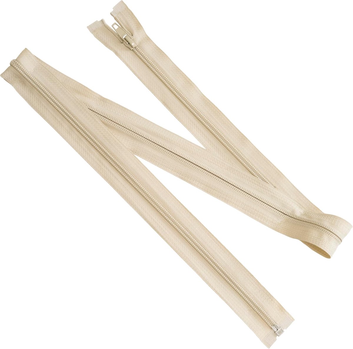 - Set van 8 Spiraalritsen N°5 95 cm deelbaar met schuiver | van metaal nylon polyester | naaien DIY-creaties textiel kleding | kleur: lichtbeige