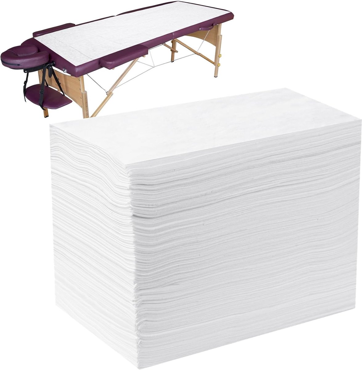 Beschermhoezen voor massagetafels, wegwerplakenen, 100 stuks wegwerp-massage-spa-laken, zachte non-woven beschermhoezen voor massagetafels voor schoonheidssalon, spa, massage, hotels, 180 x 80 cm