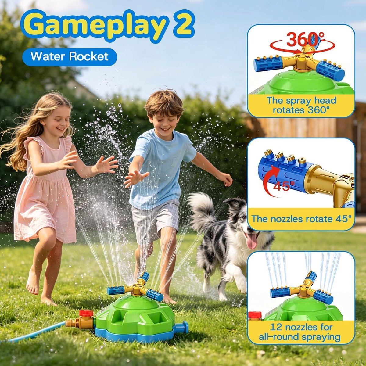 Multifunctionele watersproeier voor kinderen - Speelgoed voor buiten, waterplezier, zomeractiviteit