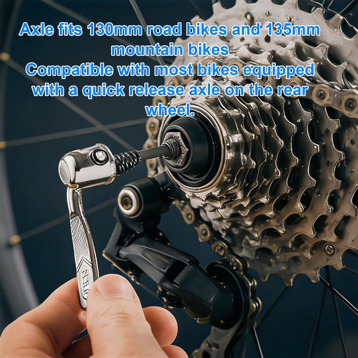 Fietstrainer Snelspanner - Achterwiel Spies - Indoor Training - Stalen Constructie - 130/135 mm - Zilver