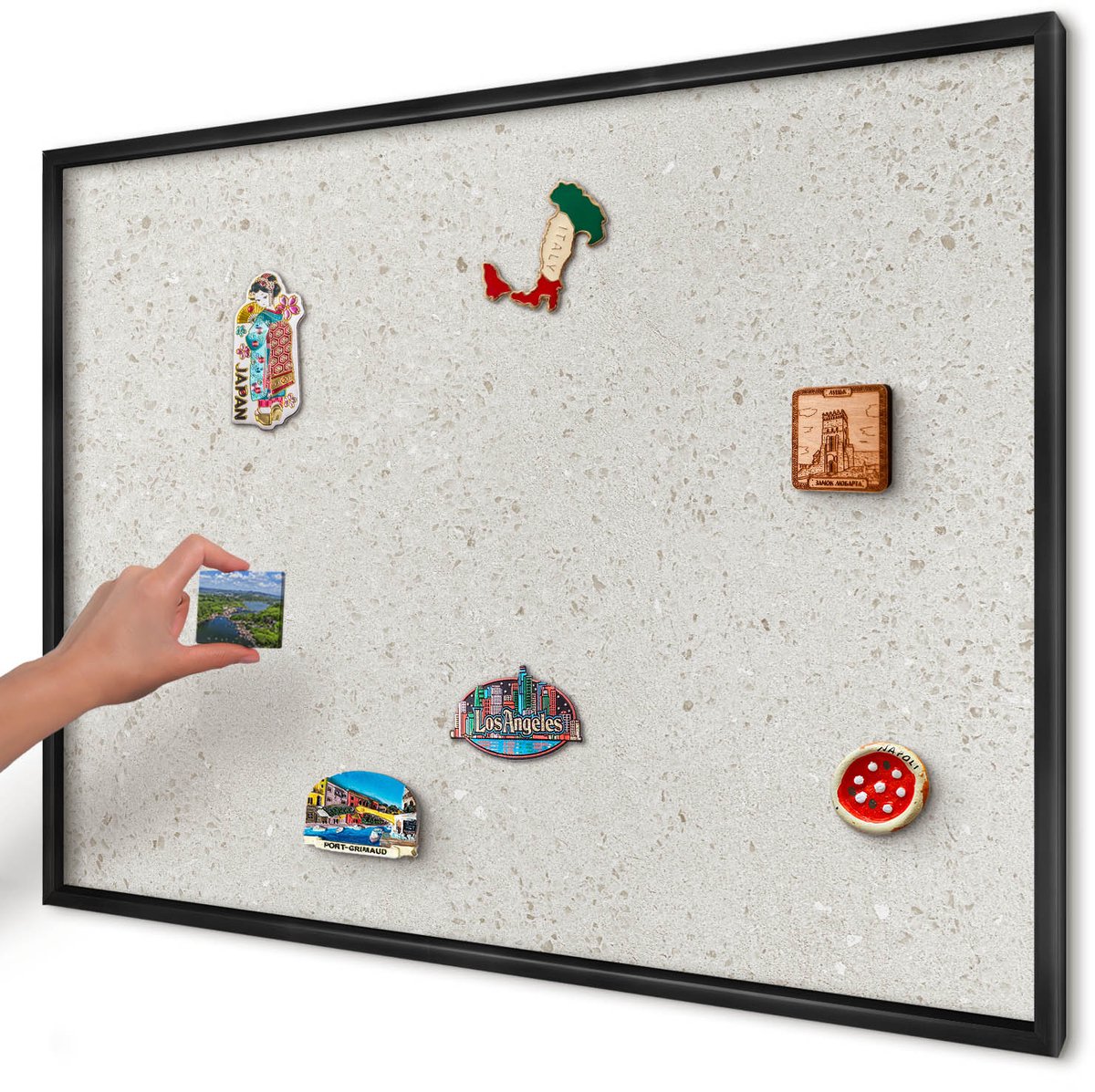 Artprintcave Beige Magneetbord mit Zwart Frame - 100x70 cm - Subtiele Elegantie Magneet Bord mit Frame - Minimalist Bord Voor Magneten - Texturen