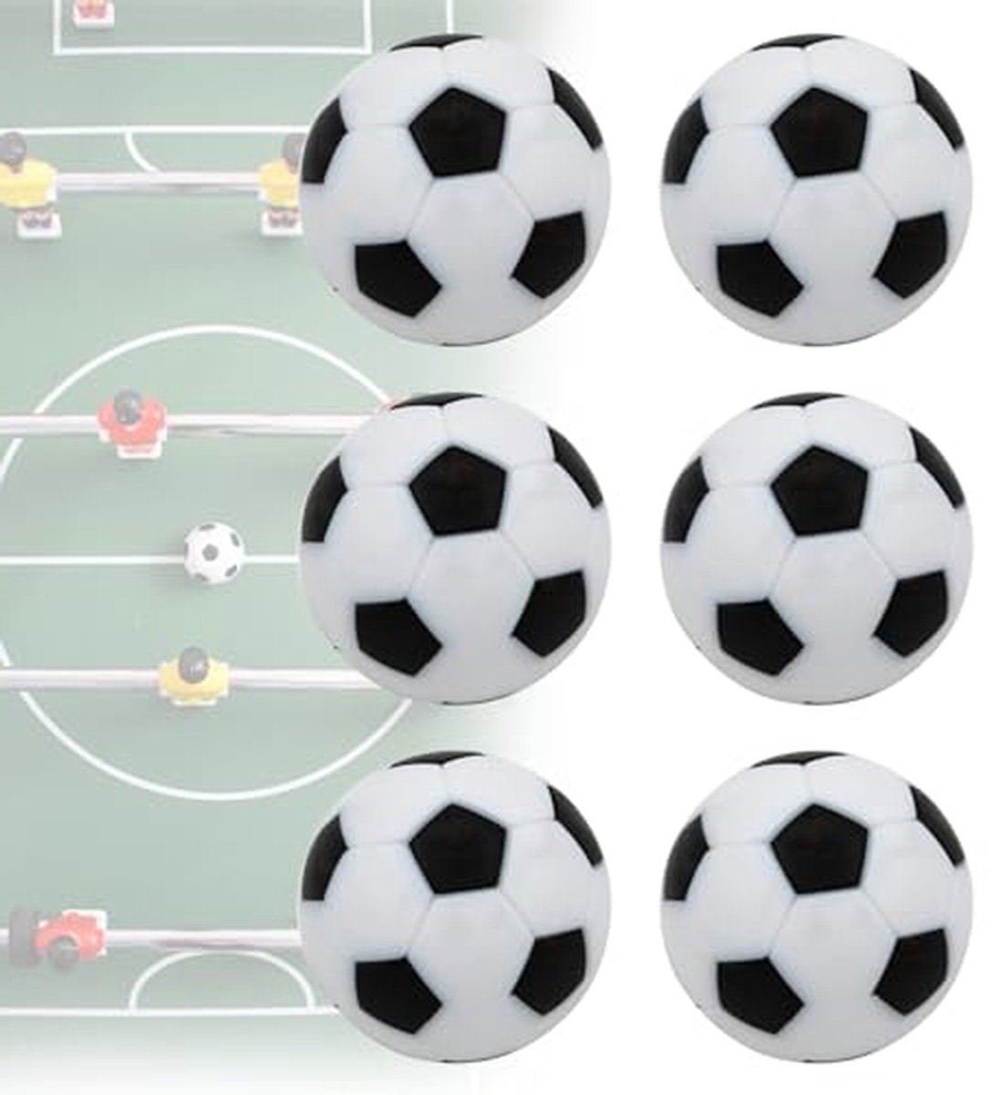 Tafelvoetbal Ballen - Mini Voetballetjes - Spelplezier - Stil en Duurzaam - 23 mm - Zwart Wit