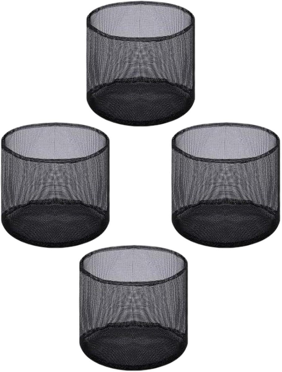 Vijverplantmanden Set - Waterlelie Mandjes - Vijver Decoratie - Ademend PVC Materiaal - 4 stuks - Zwart