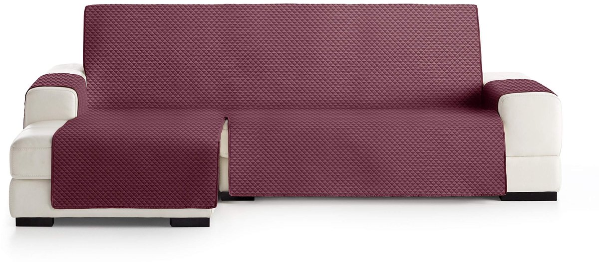 Omgoods - Oslo Polyester Sofa Cover - Bordeaux Grey Chaise Longue 240 cm