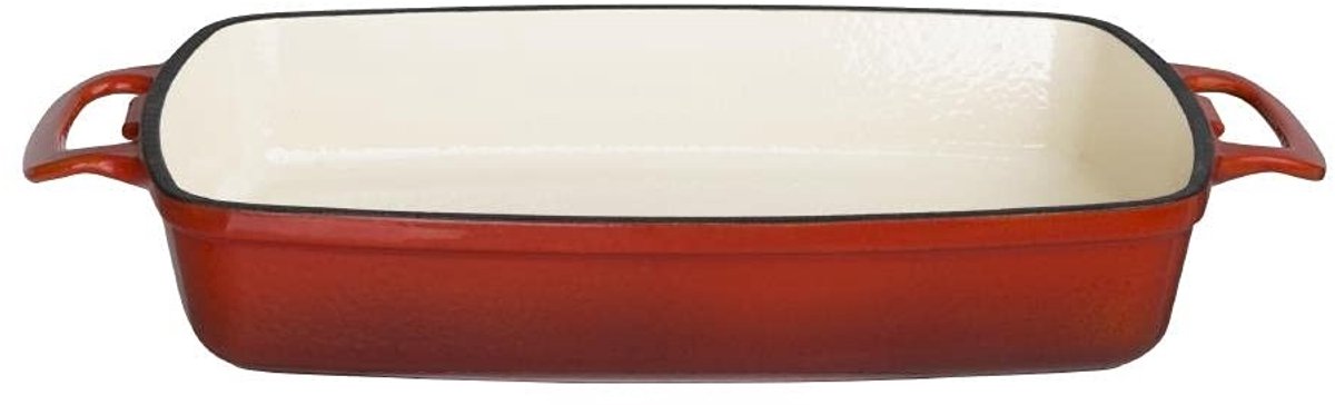 Omgoods - Gietijzeren Ovenschotel 2.8L - Rood en Geschikt voor Inductie
