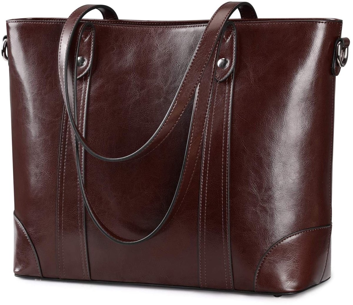 Omgoods - Leren Handtas voor Vrouwen - Professionele Laptop Schoudertas