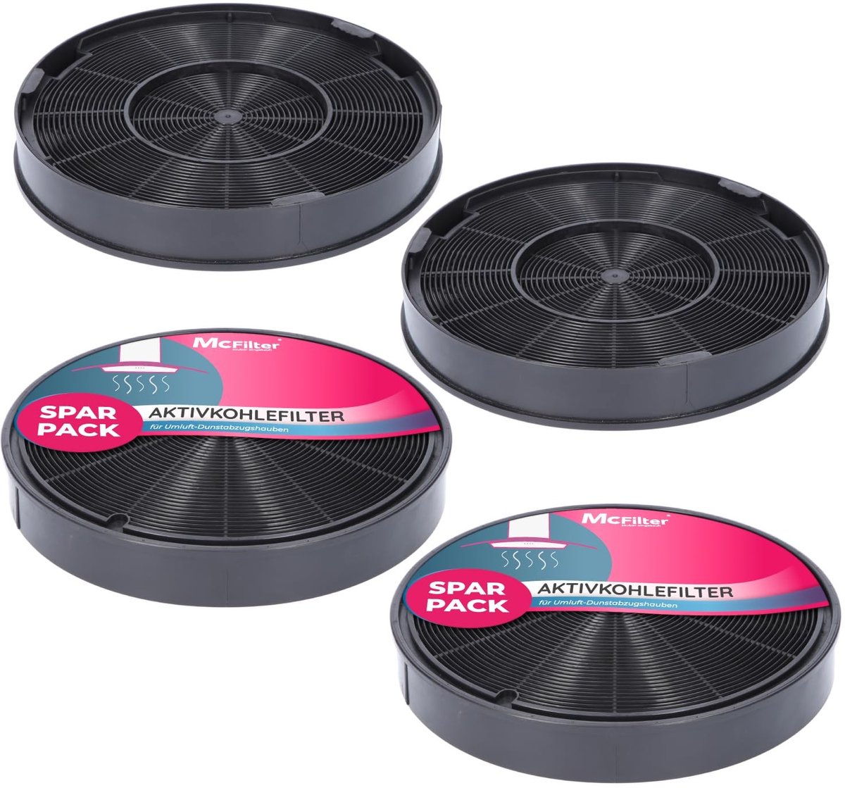 Omgoods - McFilter - Actieve Koolfilter Set Ø 200 mm - 4 Stuks voor Afzuigkap